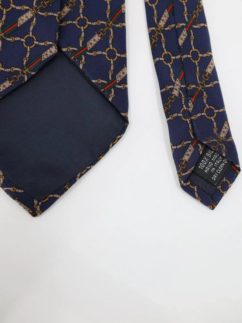 Vintage Longchamp Paris Tie Mens w3.5 L56 Equestrian Silk horse bit pattern